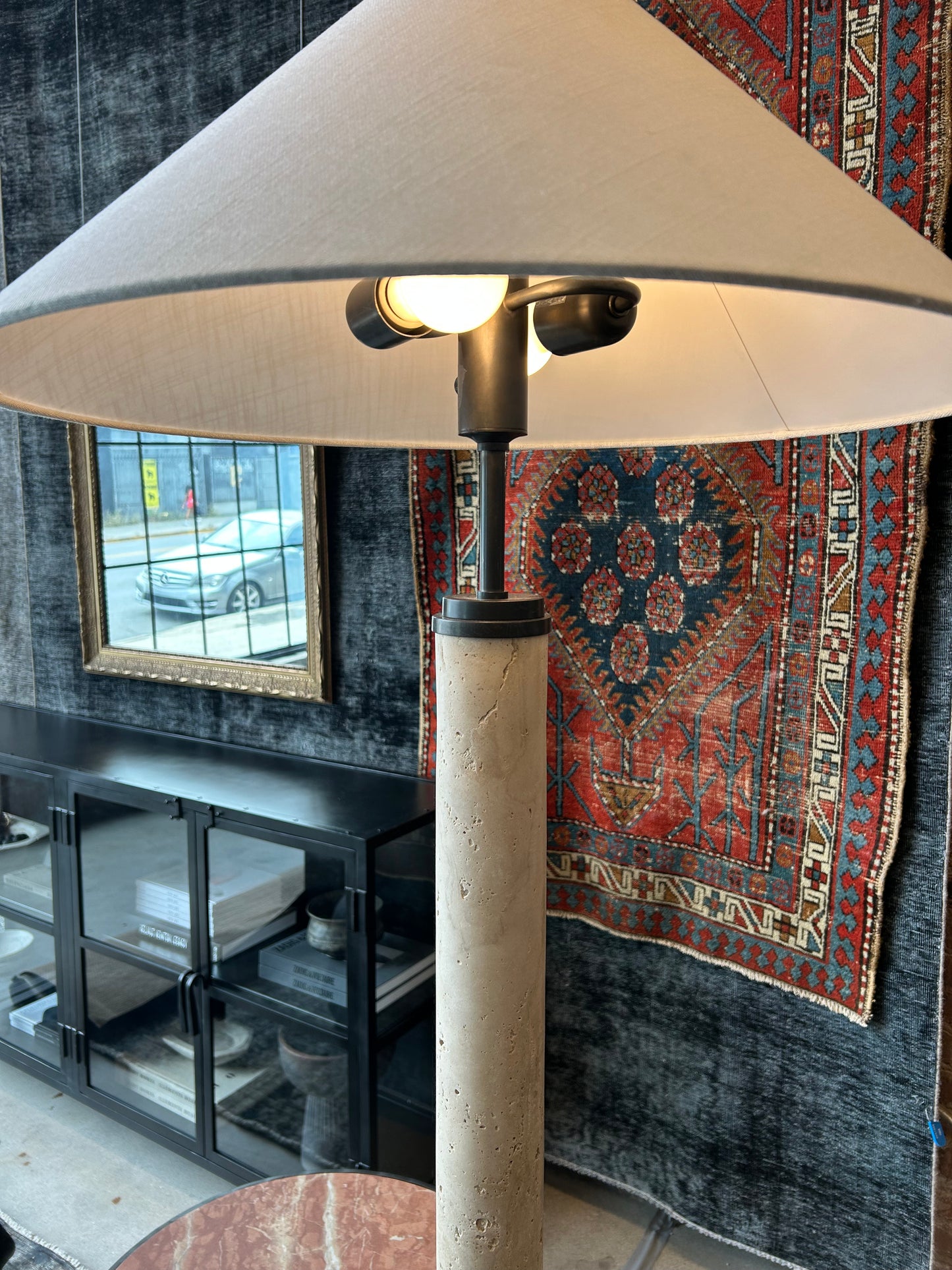 Travertine Column Floor Lamp
