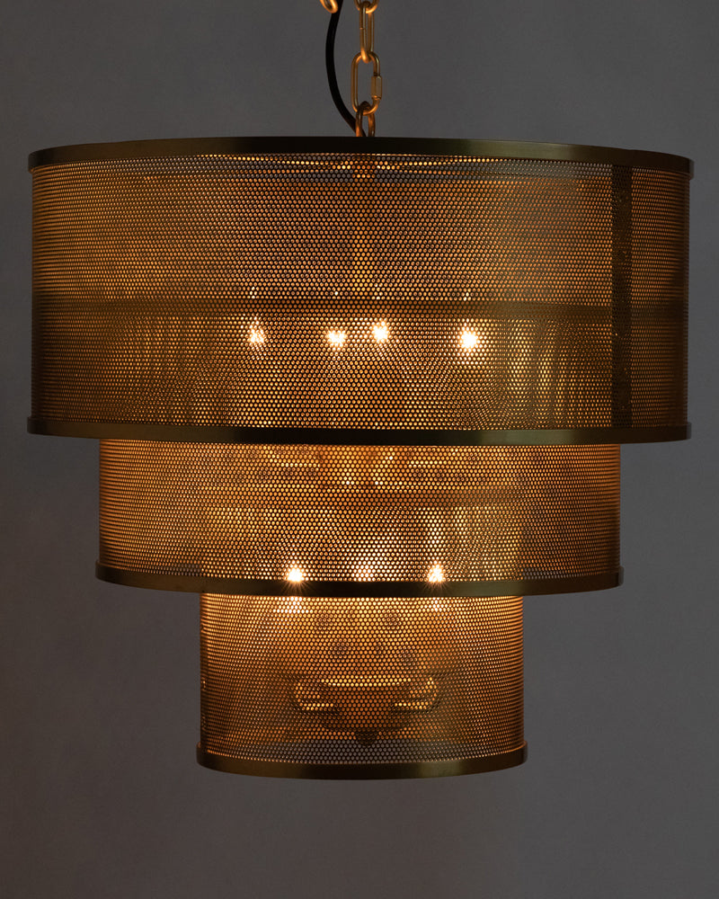 Three Tier Pendant Antique Brass