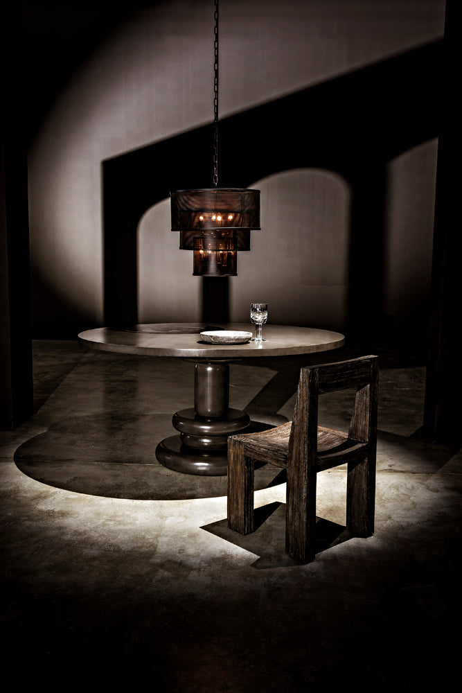 Three Tier Pendant Black Iron