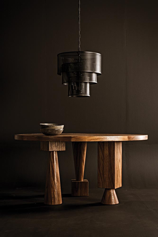 Three Tier Pendant Black Iron