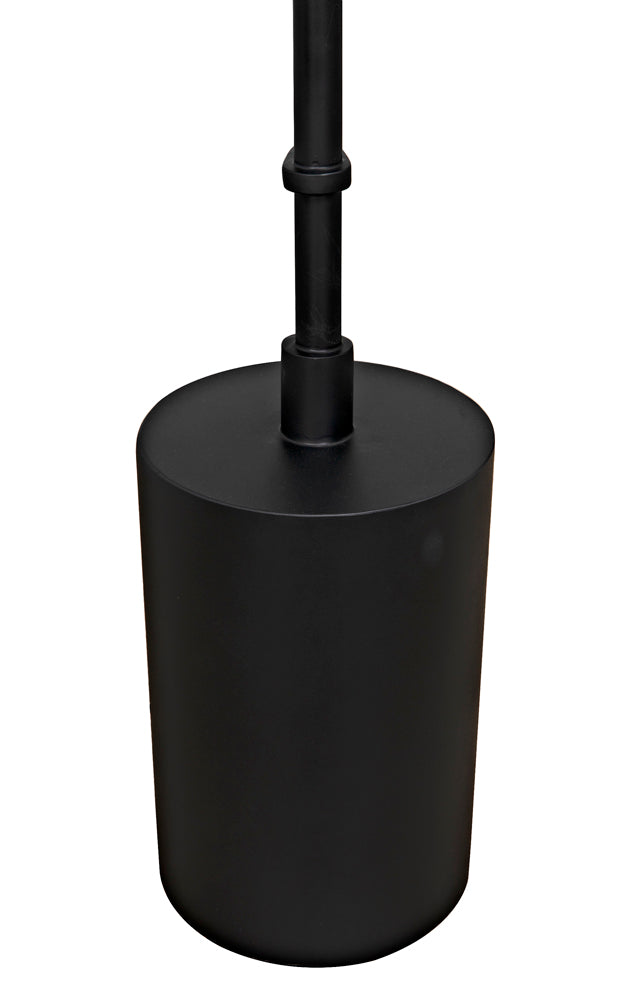 industrial Steel and Handblown Glass Floor Lamp