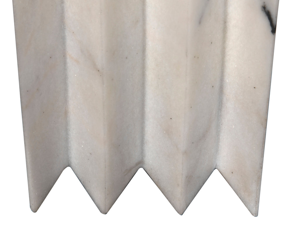 White Marble Lamp with Silk Shade