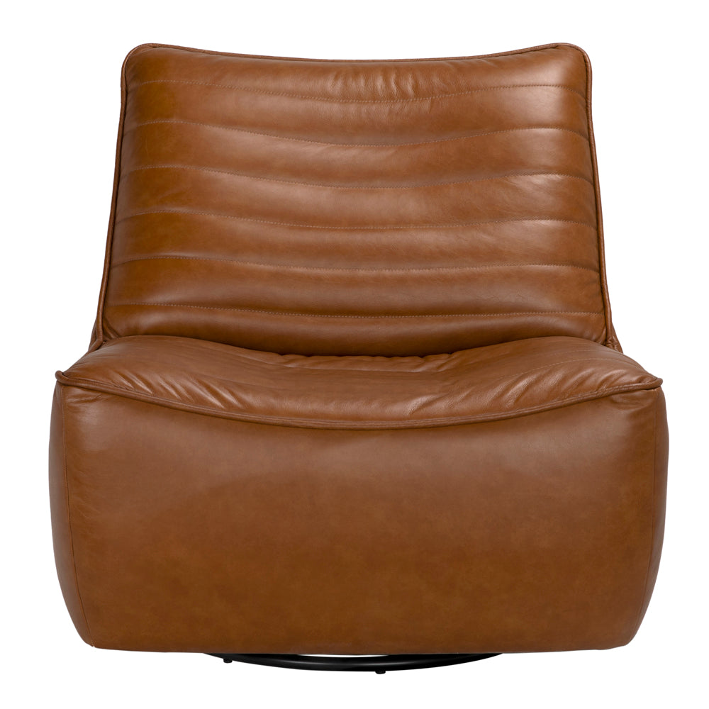 Swivel Single Sofa in Roche Tan Leather