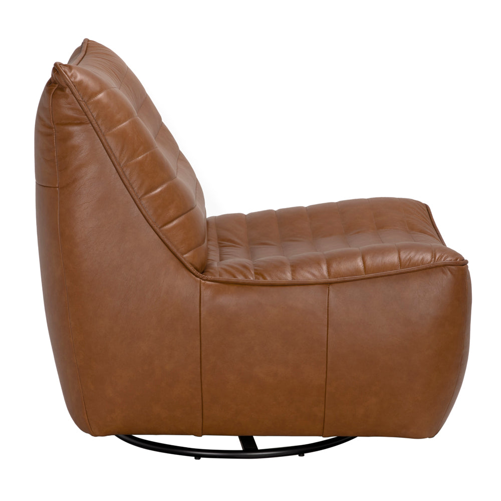 Swivel Single Sofa in Roche Tan Leather