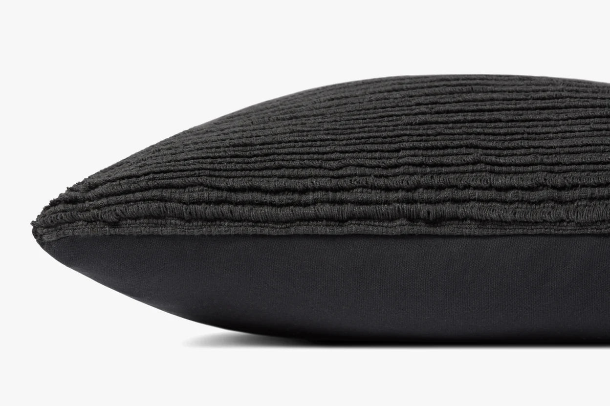 Textured Black Stripe Throw Pillow