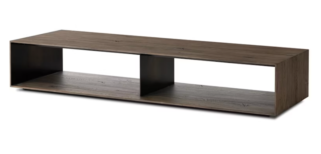 Slim Rectangular Oak Coffee Table