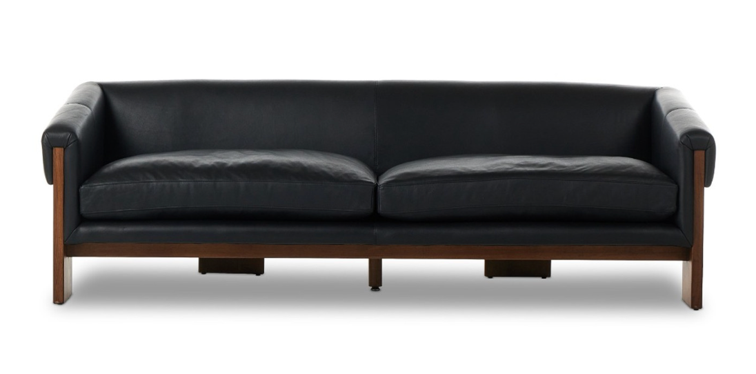 Suspended Leather Plank Sofa