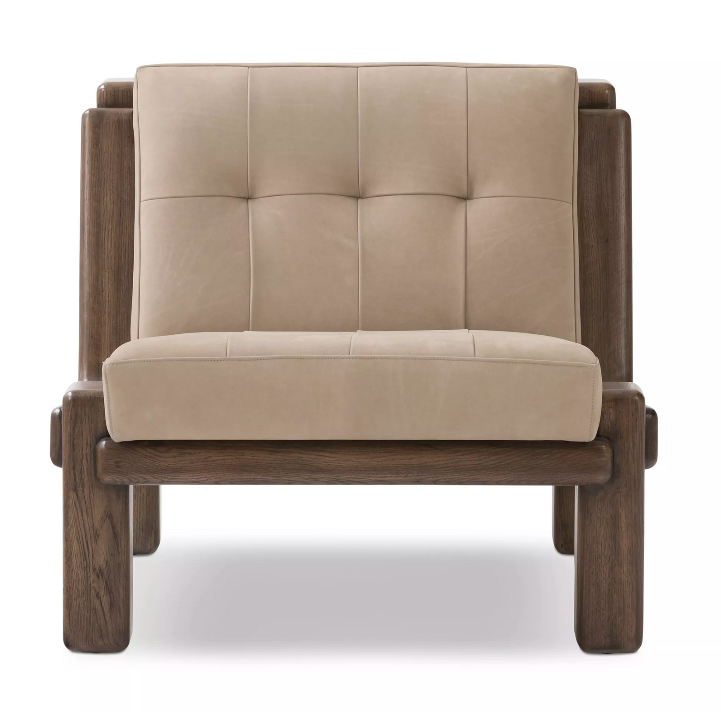 Nude Tufted Low Lounge Chair