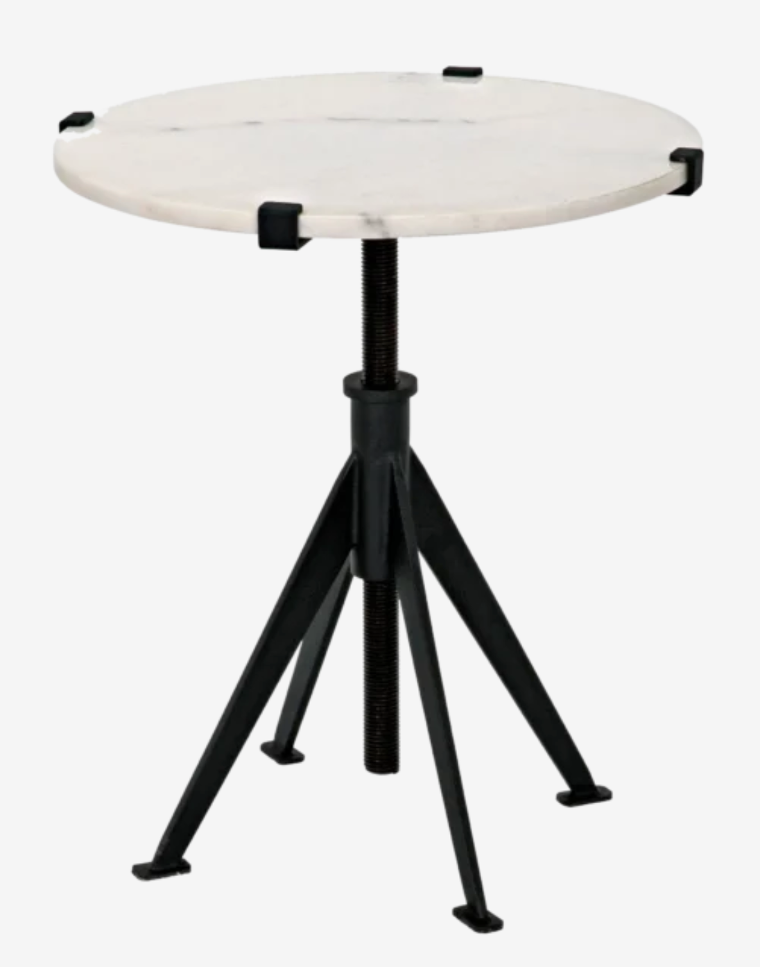Adjustable Steel & Marble Accent Table