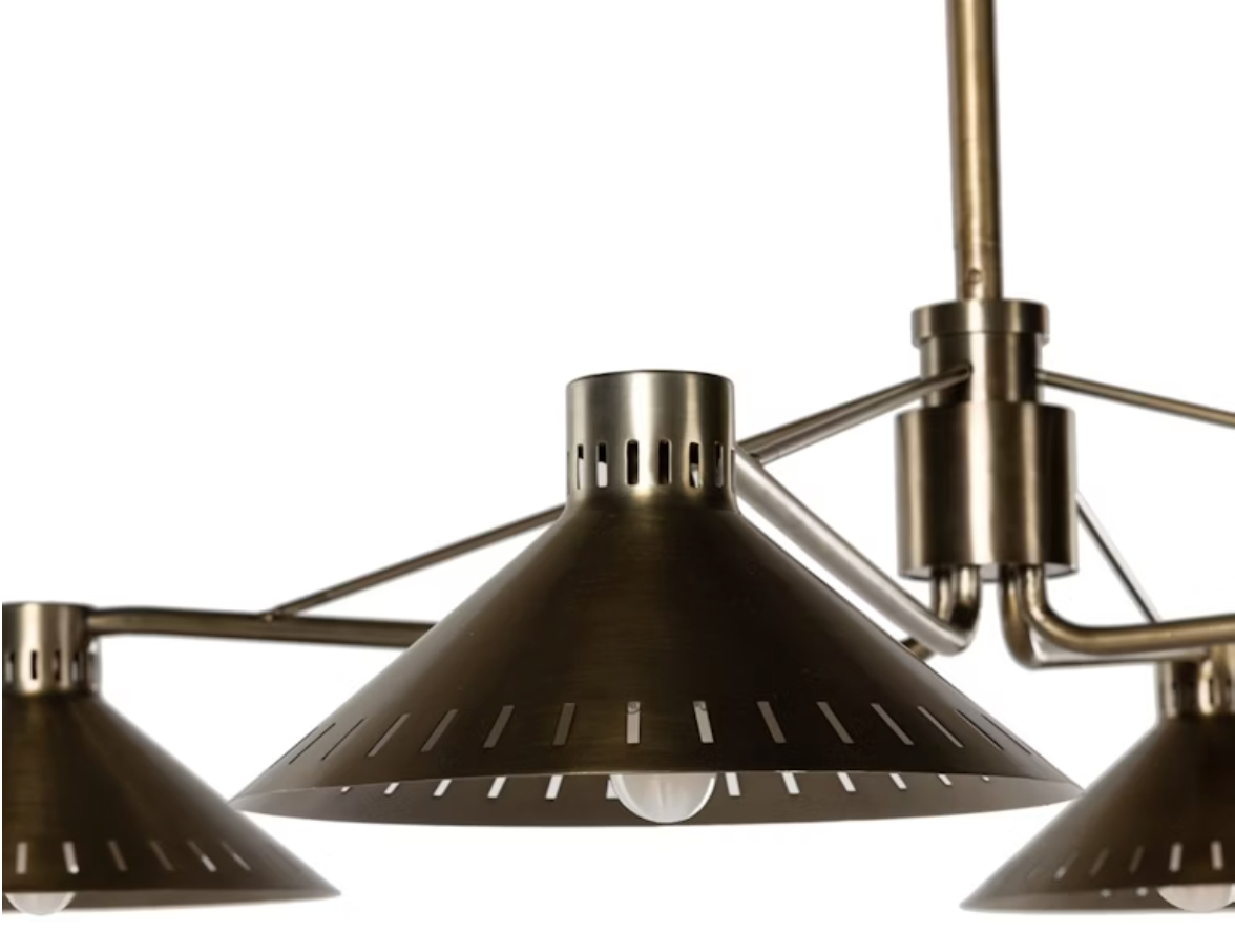 4-Arm Antique Brass Chandelier