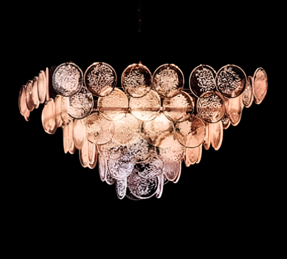 Glass Disc Fringe Chandelier