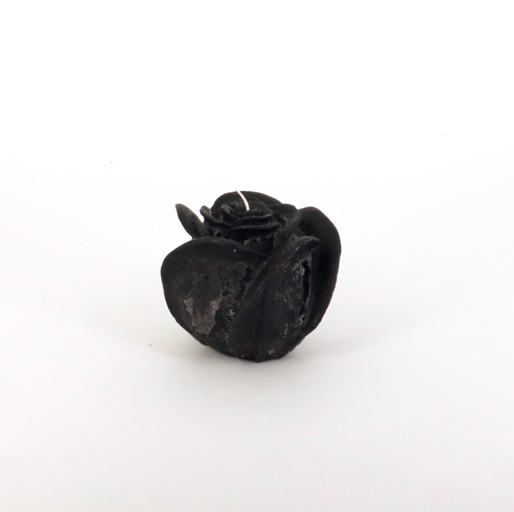 1-Wick Small Rose Candle - Black