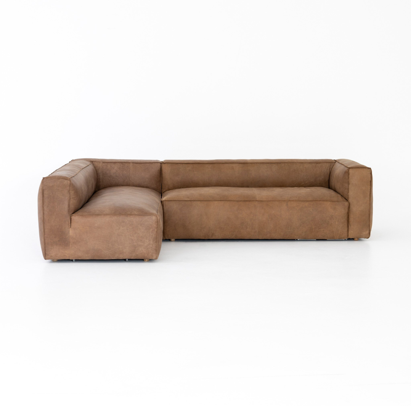Square Frame Leather Sectional