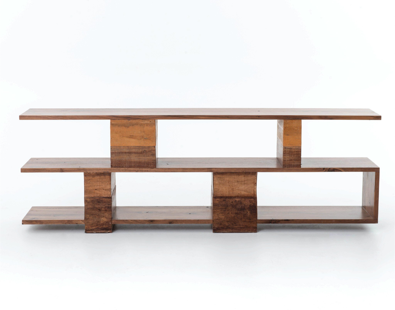 Geometric Console Table - Natural Walnut