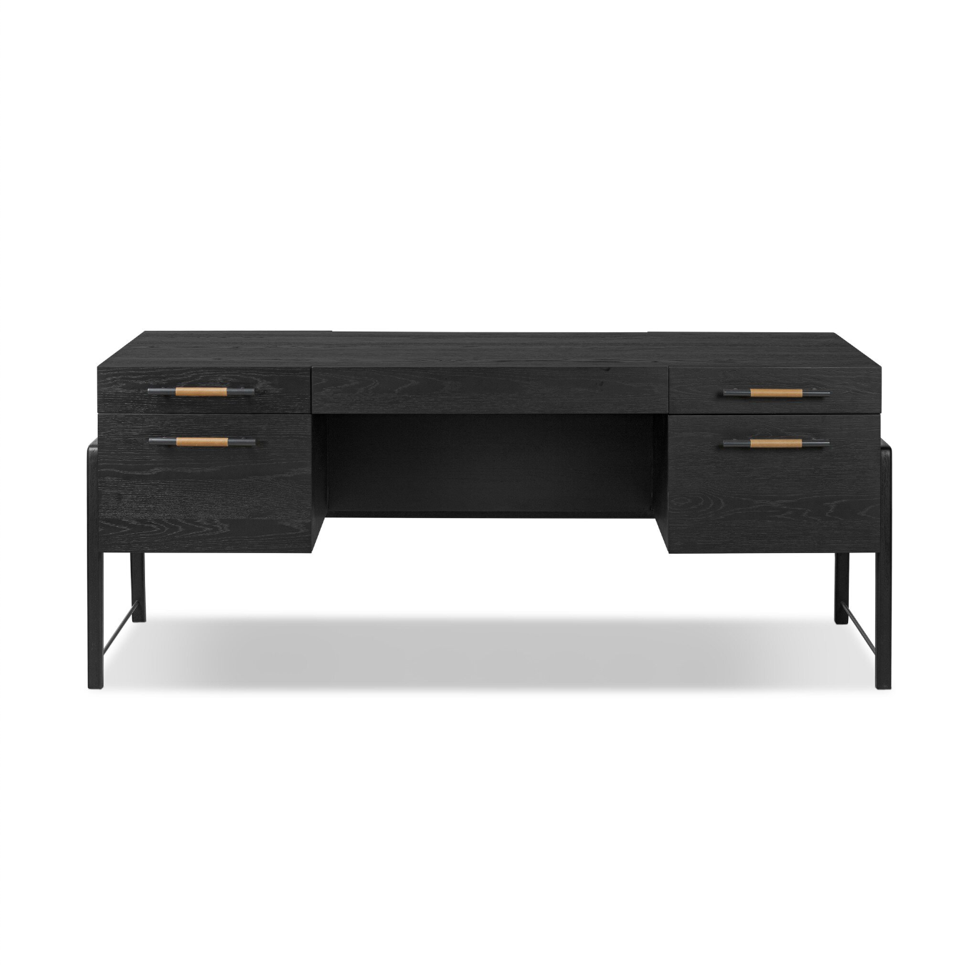 Modern Oak Desk - Ebony
