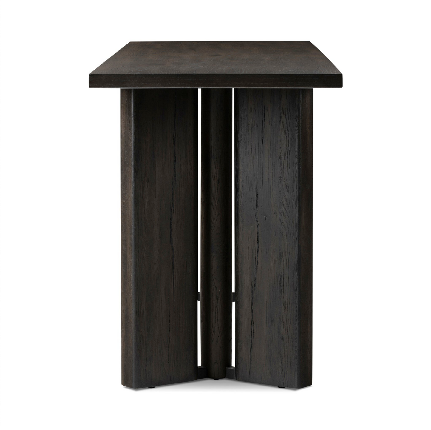 Angled Panel Legs Console Table - Smoked Black