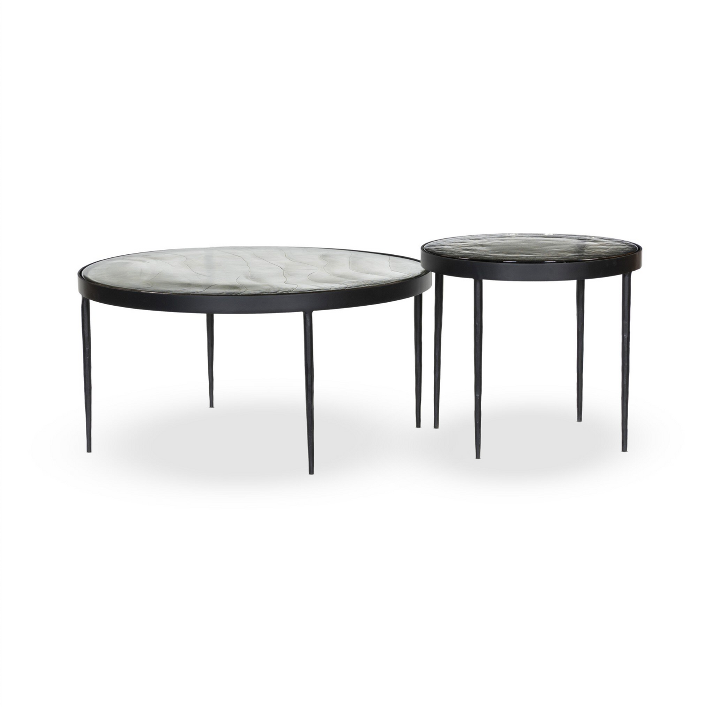 Clear Cast Glass Nesting Tables