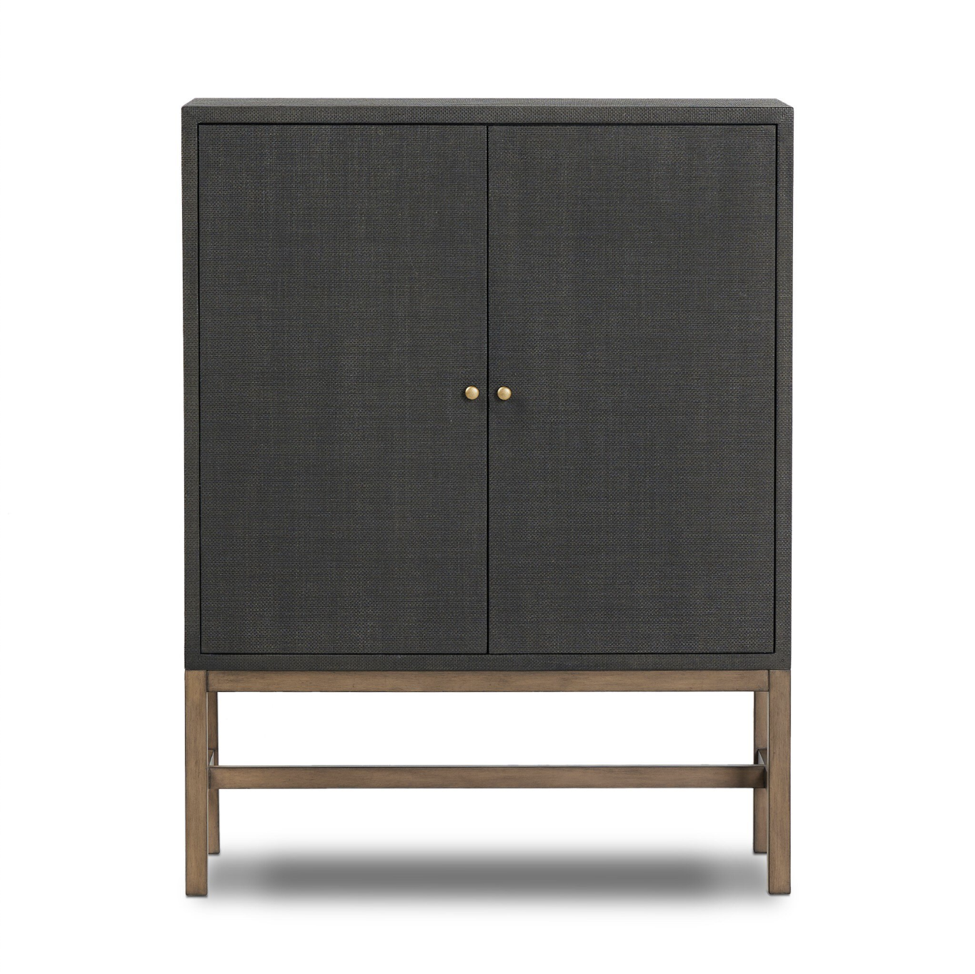 Linen & Mahogany Bar Cabinet