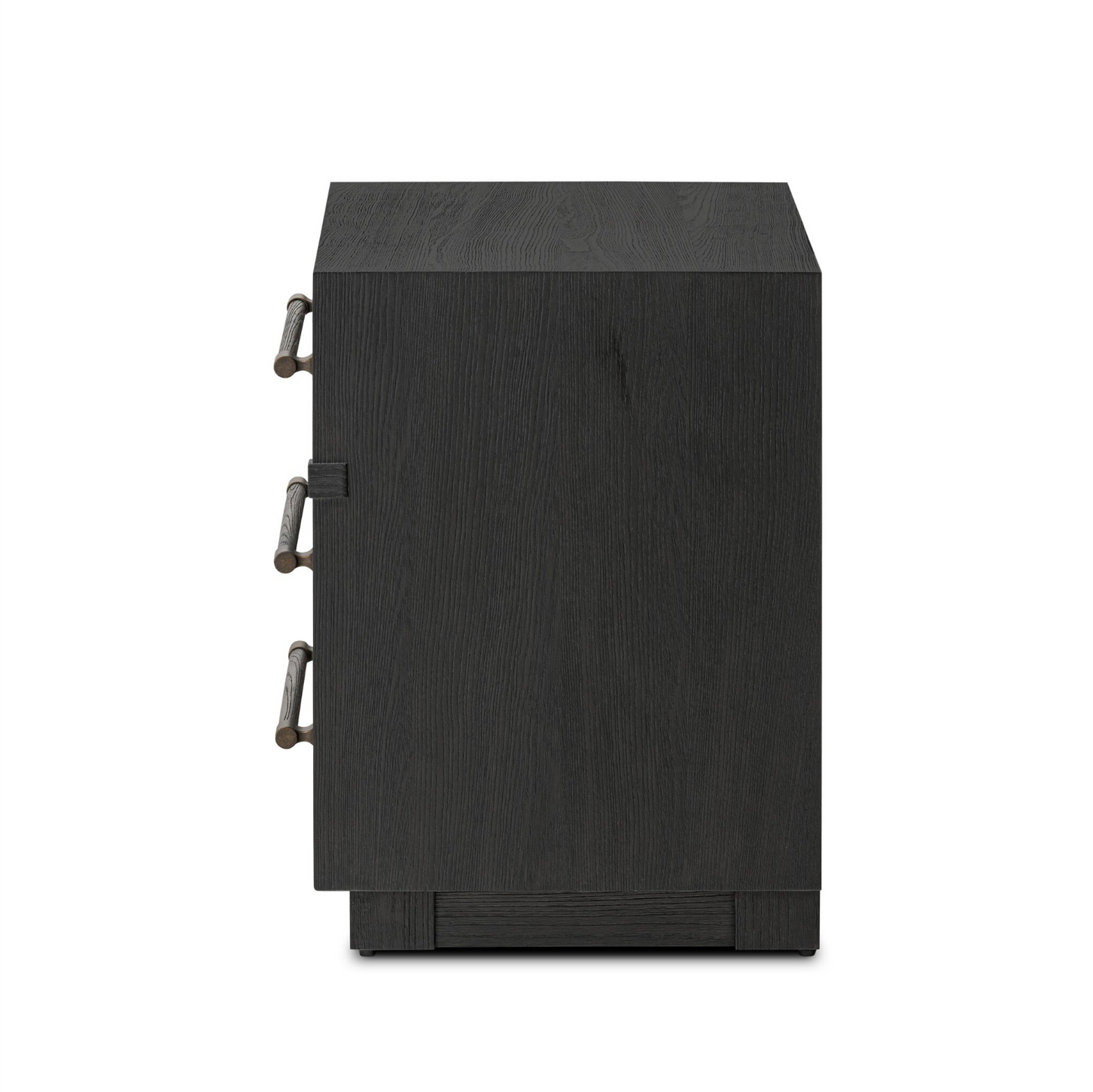 Modern Black Ash & Brass Bar Nightstand