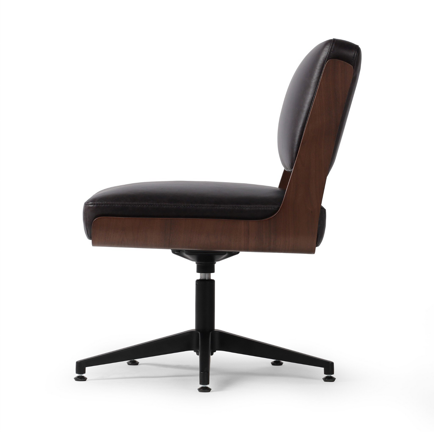 Bentwood Leather Armless Desk Chair