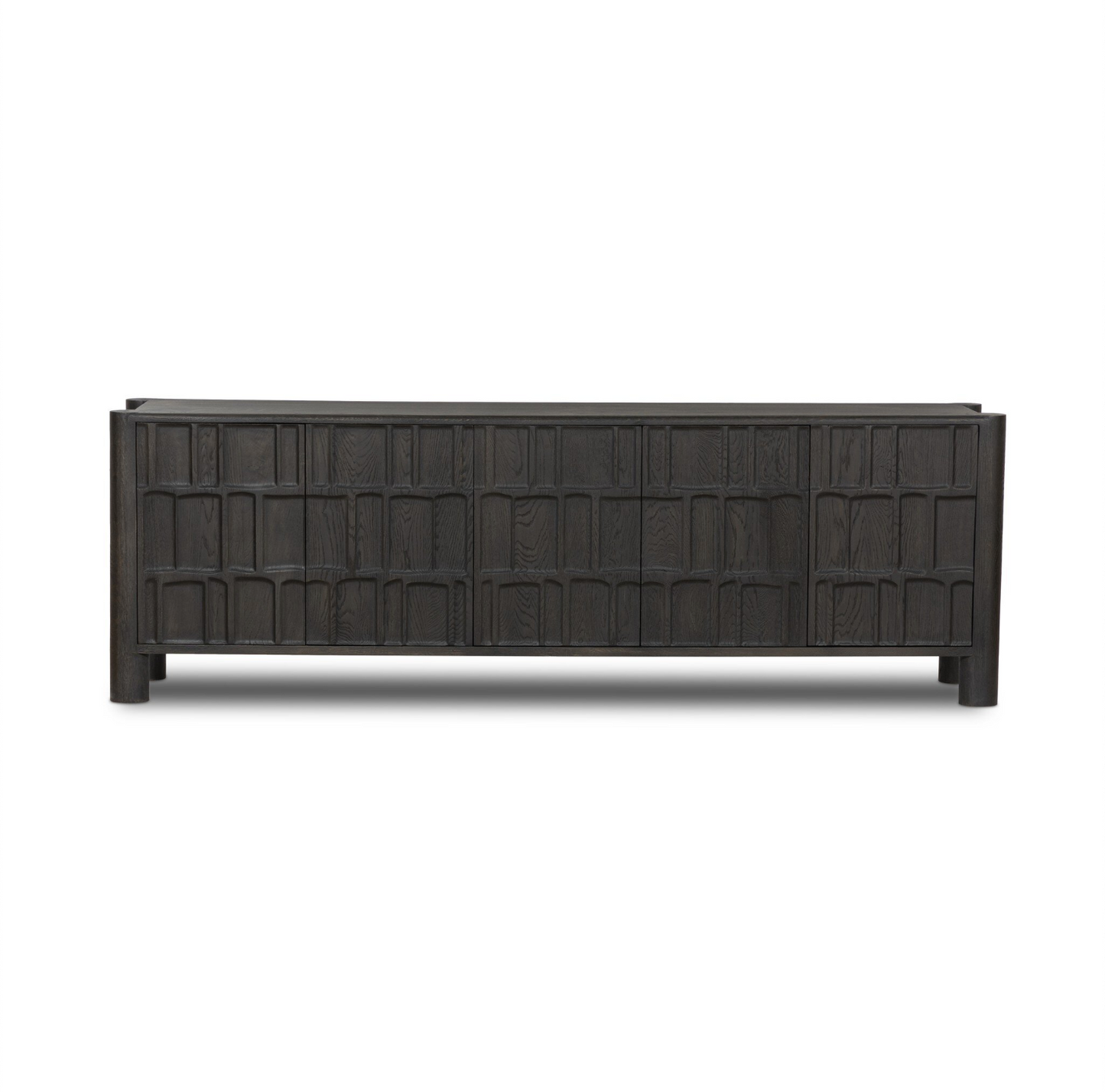 Carved Geometric Media Console