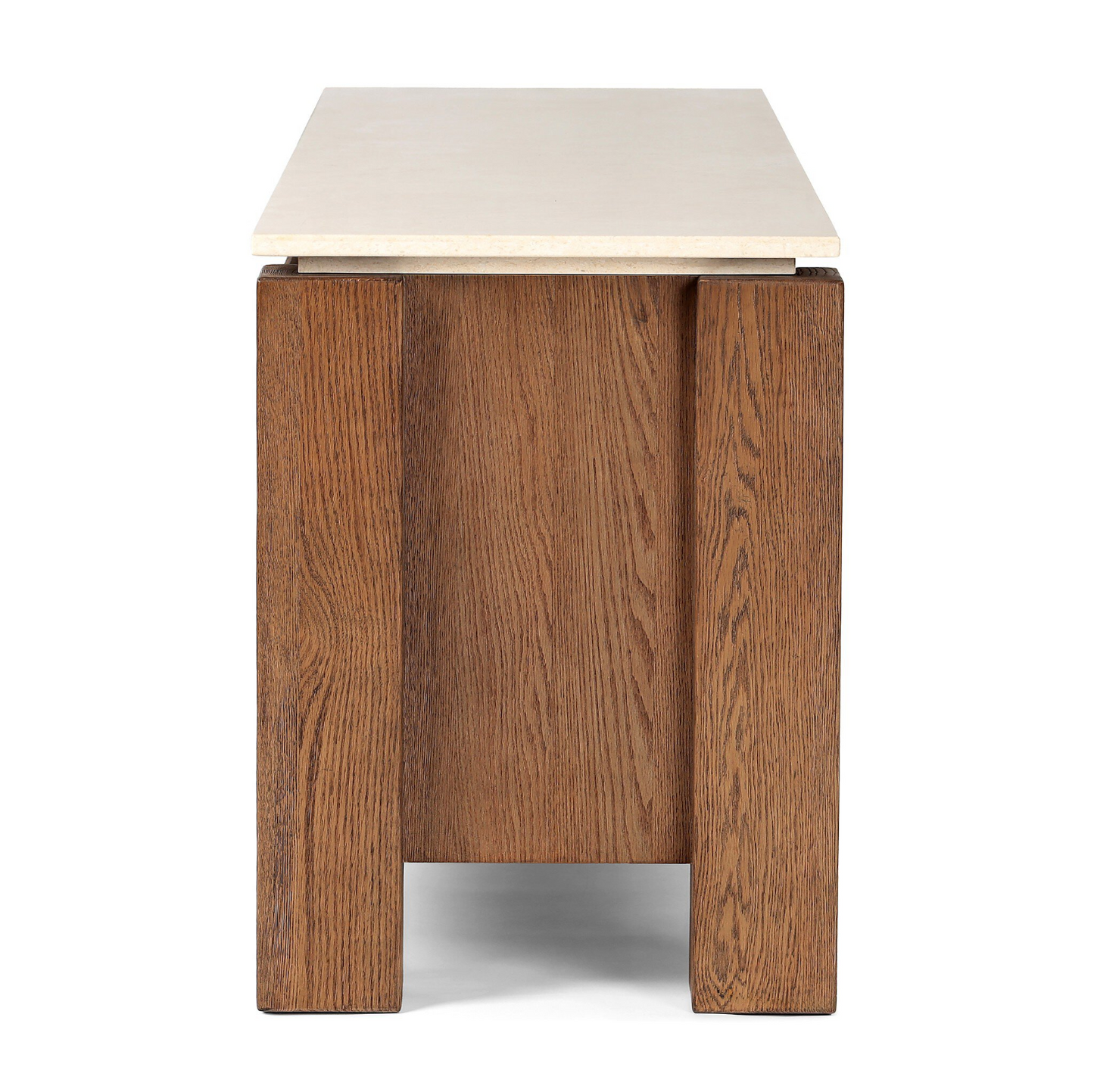 Shaker Oak & Marble Top Media Console