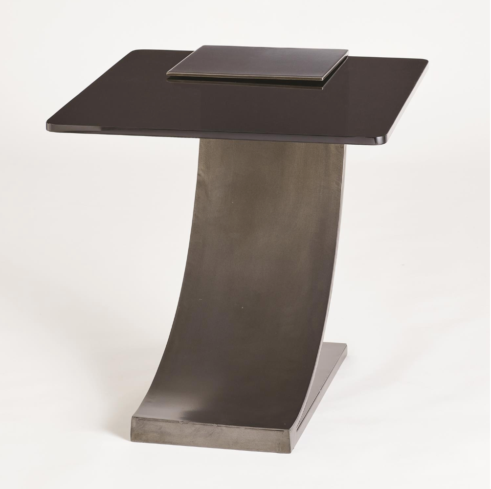 Smoke Glass & Gunmetal Side Table