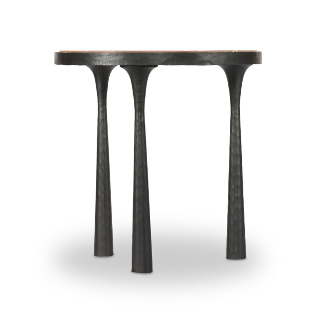 Marble Top Hourglass End Table