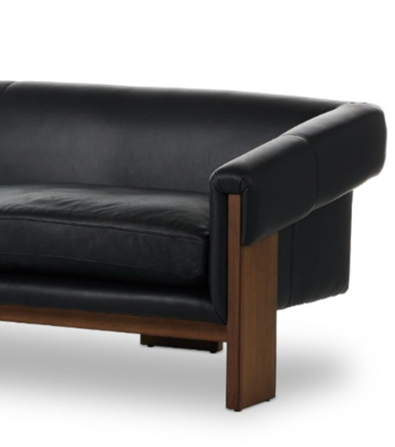 Suspended Leather Plank Sofa