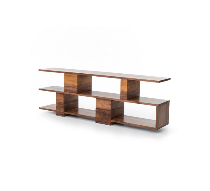Geometric Console Table - Natural Walnut