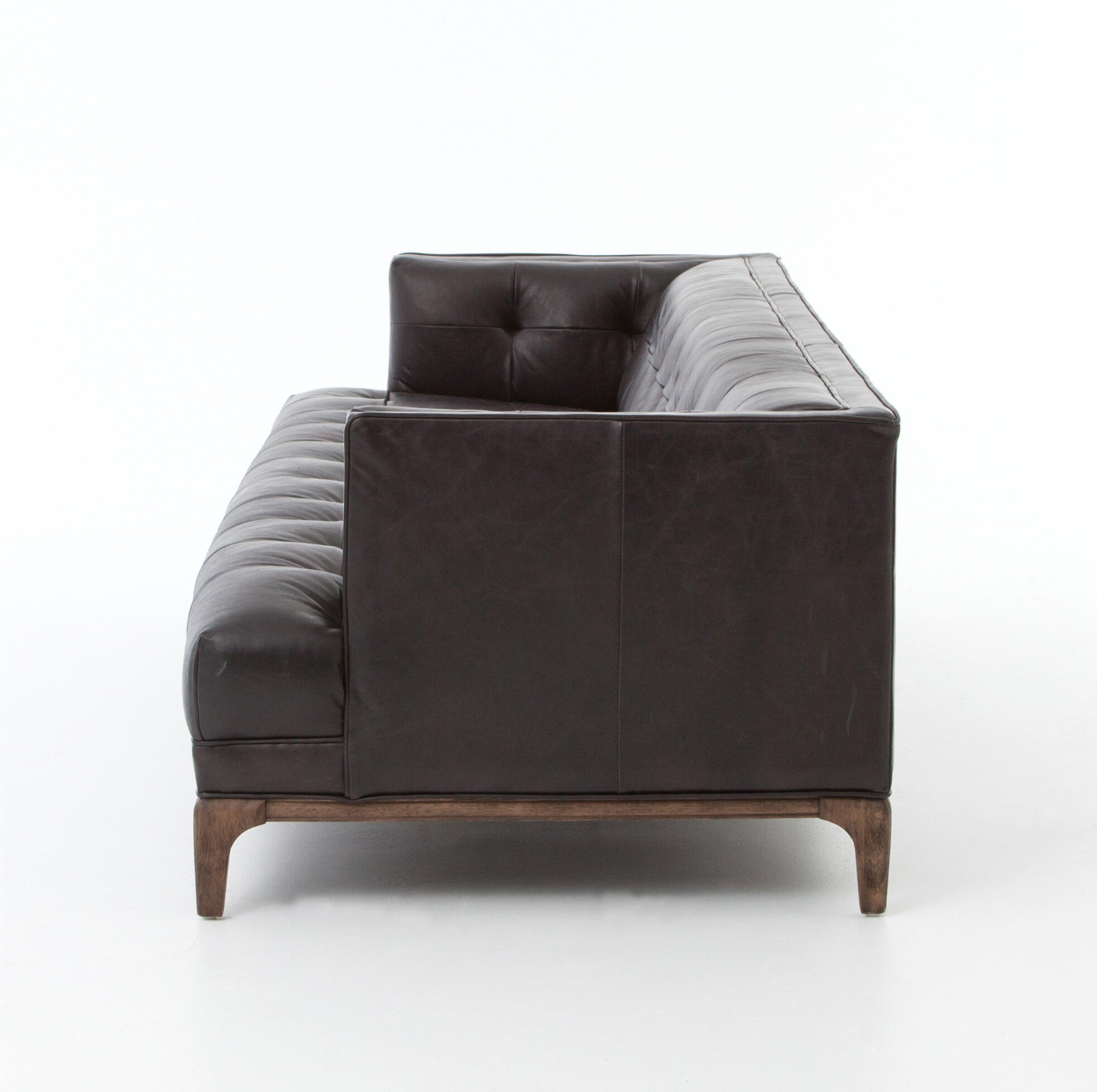 Leather Tufted Sofa - Black
