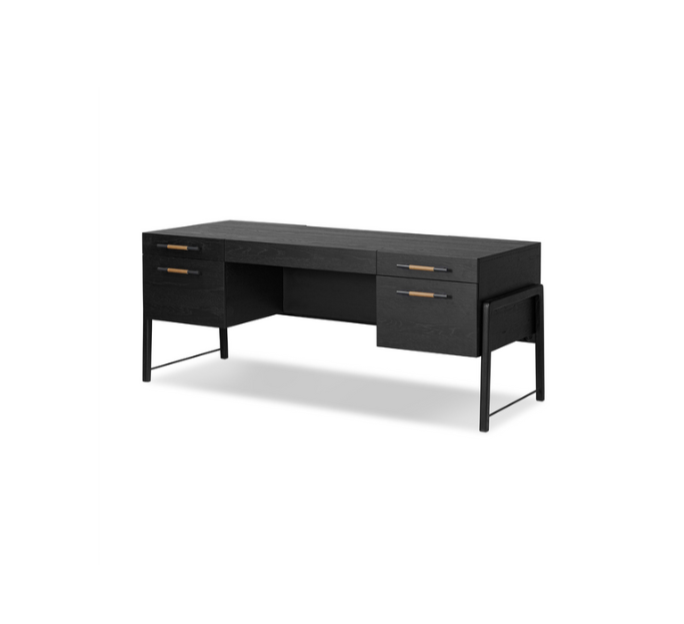 Modern Oak Desk - Ebony