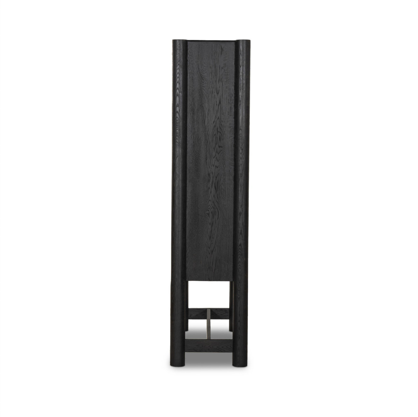 Carved Geometric Cabinet - Black Oak