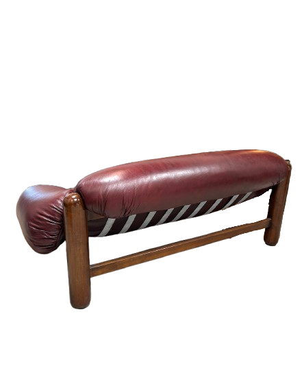 Vintage Italian Leather Loveseat 1970s