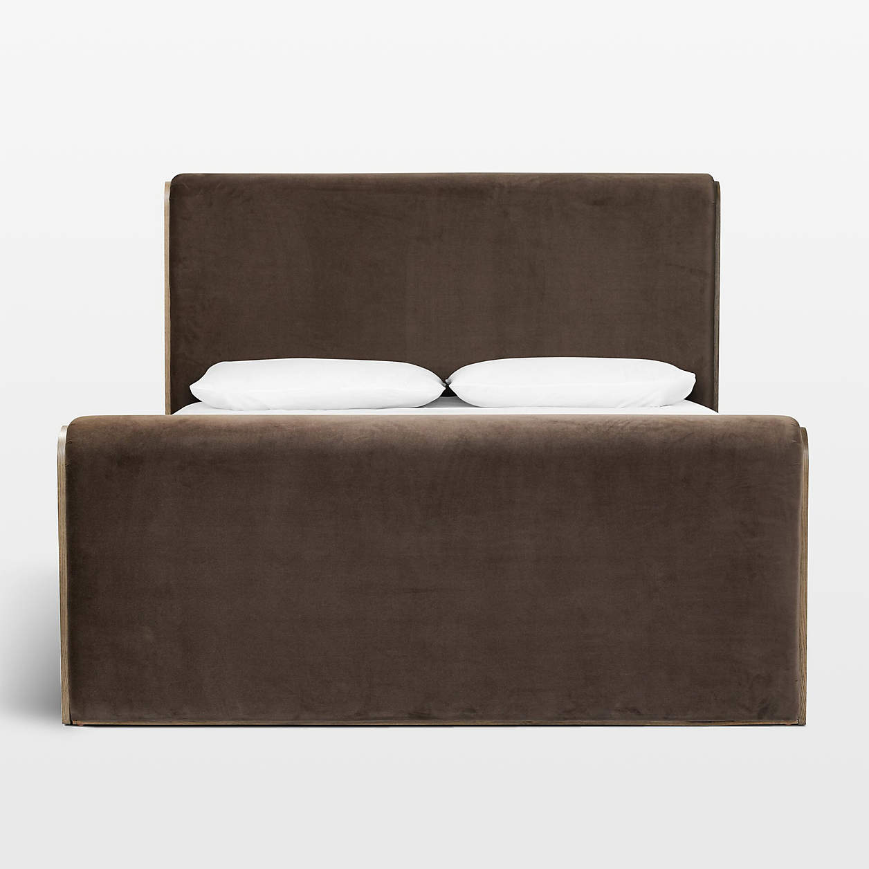 Queen Velvet Headboard - Espresso