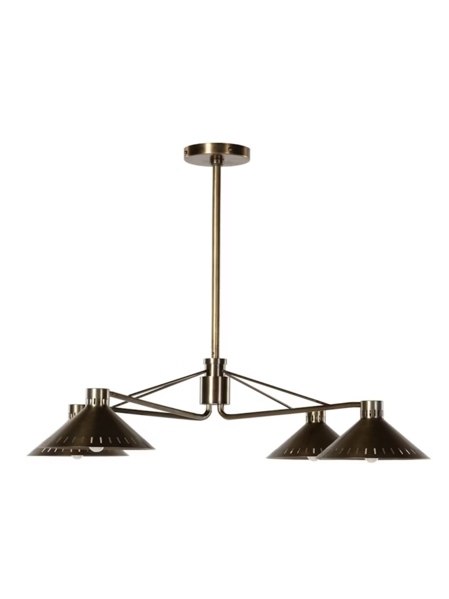 4-Arm Antique Brass Chandelier