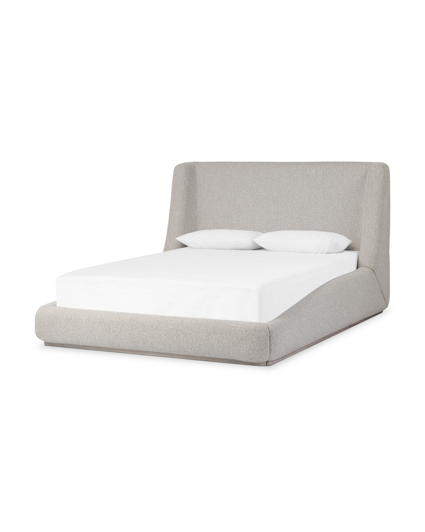 Upholstered Wing Arm Platform Bed