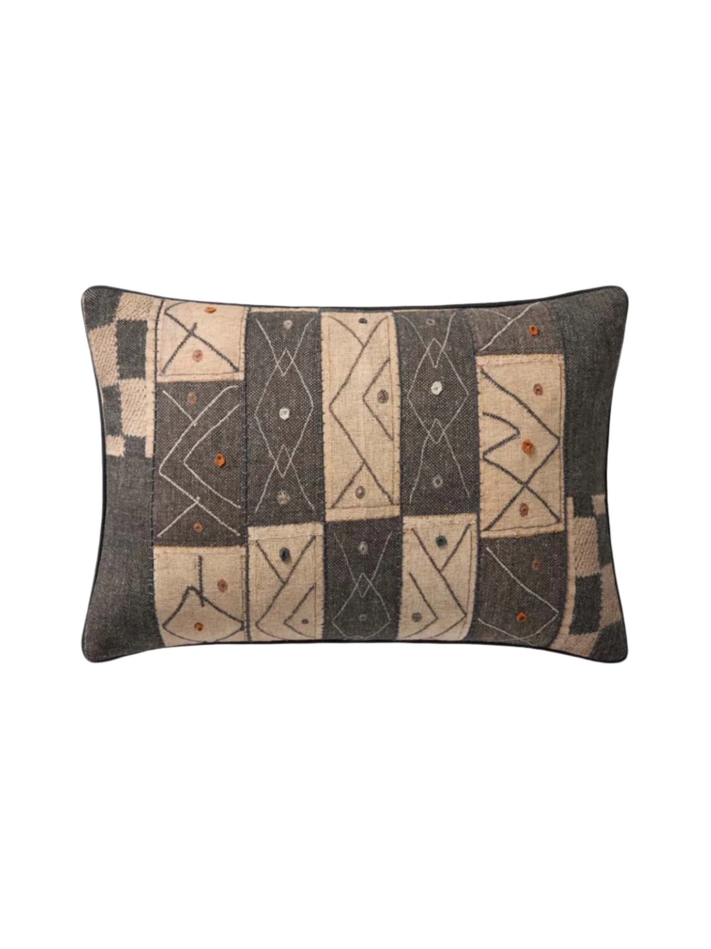 Checker Tribal Print Lumbar Pillow