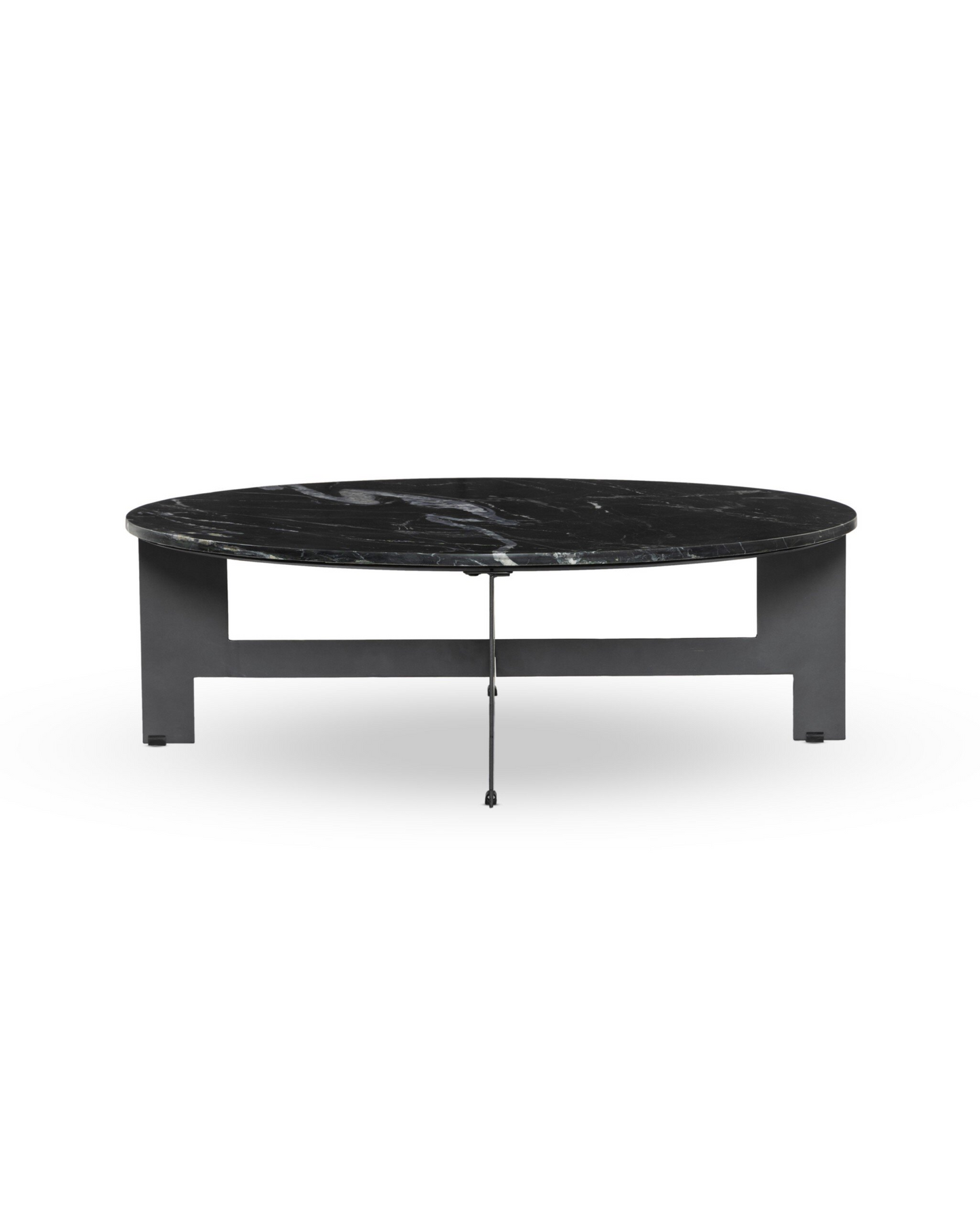 Round Marble & Iron Base Coffee Table