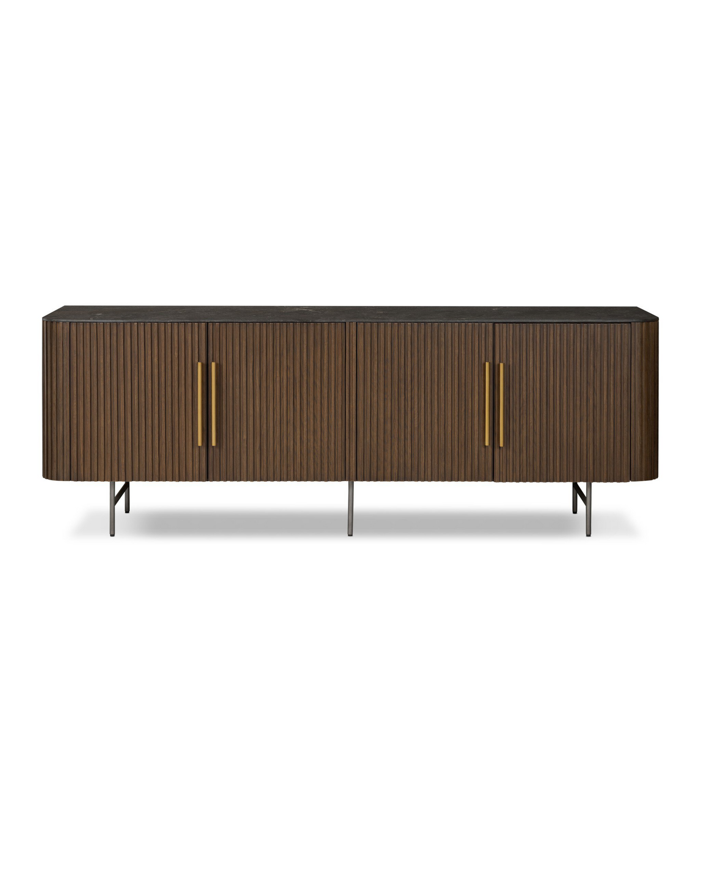 Bluestone & Reeded Oak Console Table