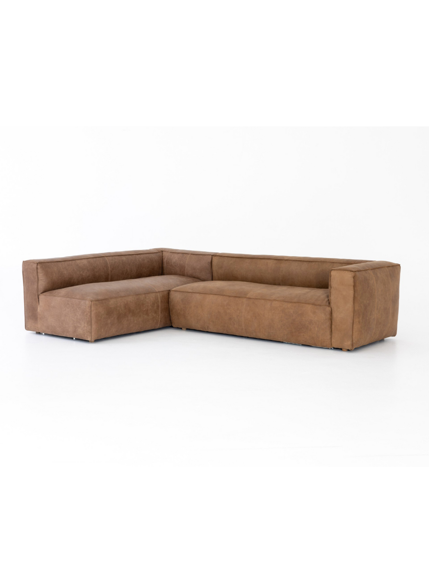 Square Frame Leather Sectional