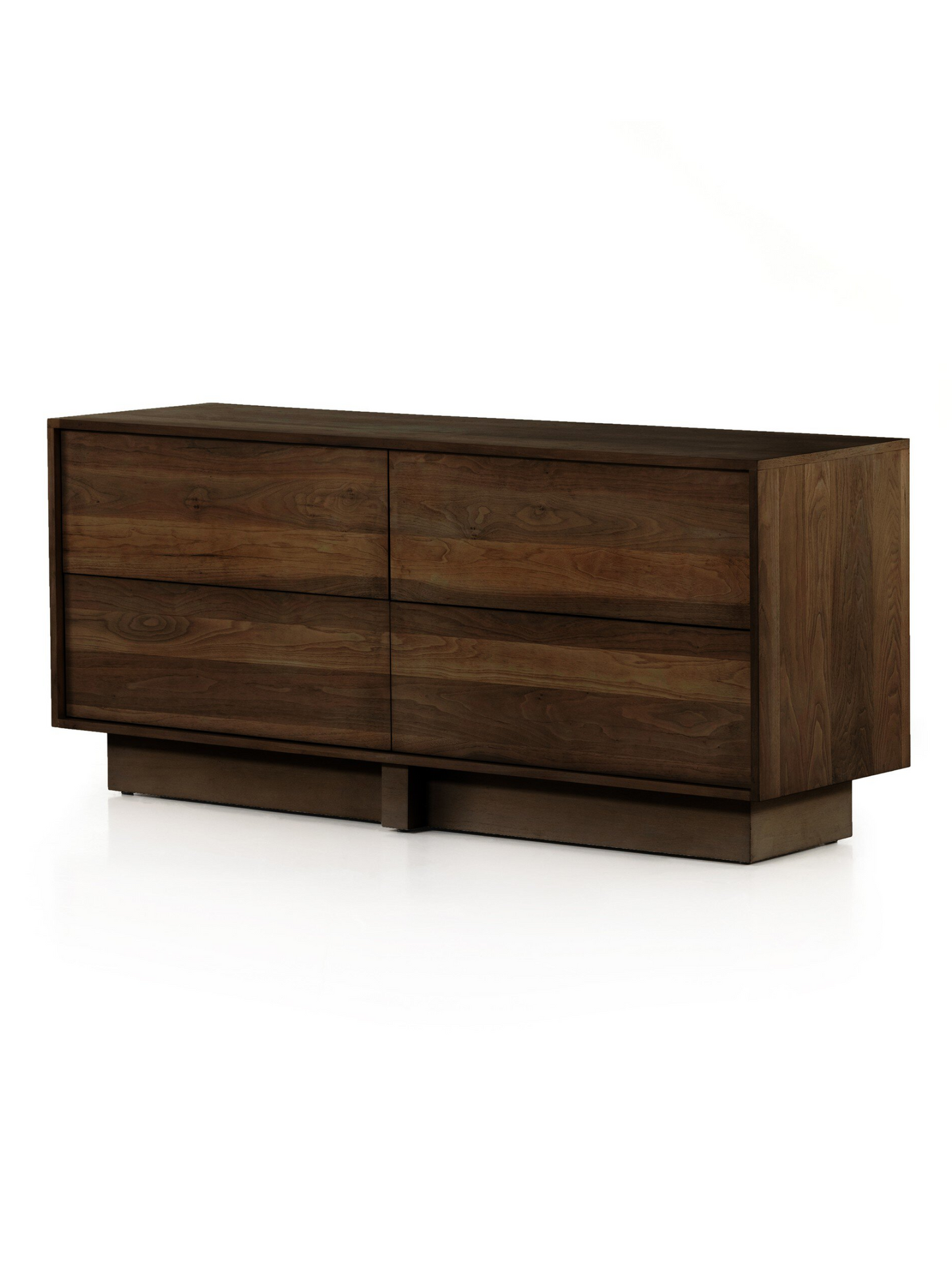 Walnut 4-Drawer Dresser - Dark Brown