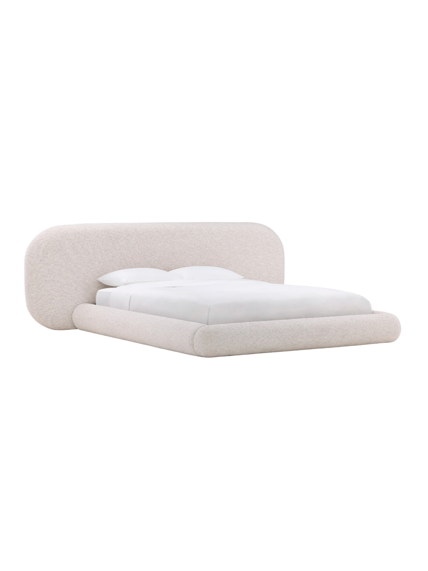 Cream Boucle King Bed