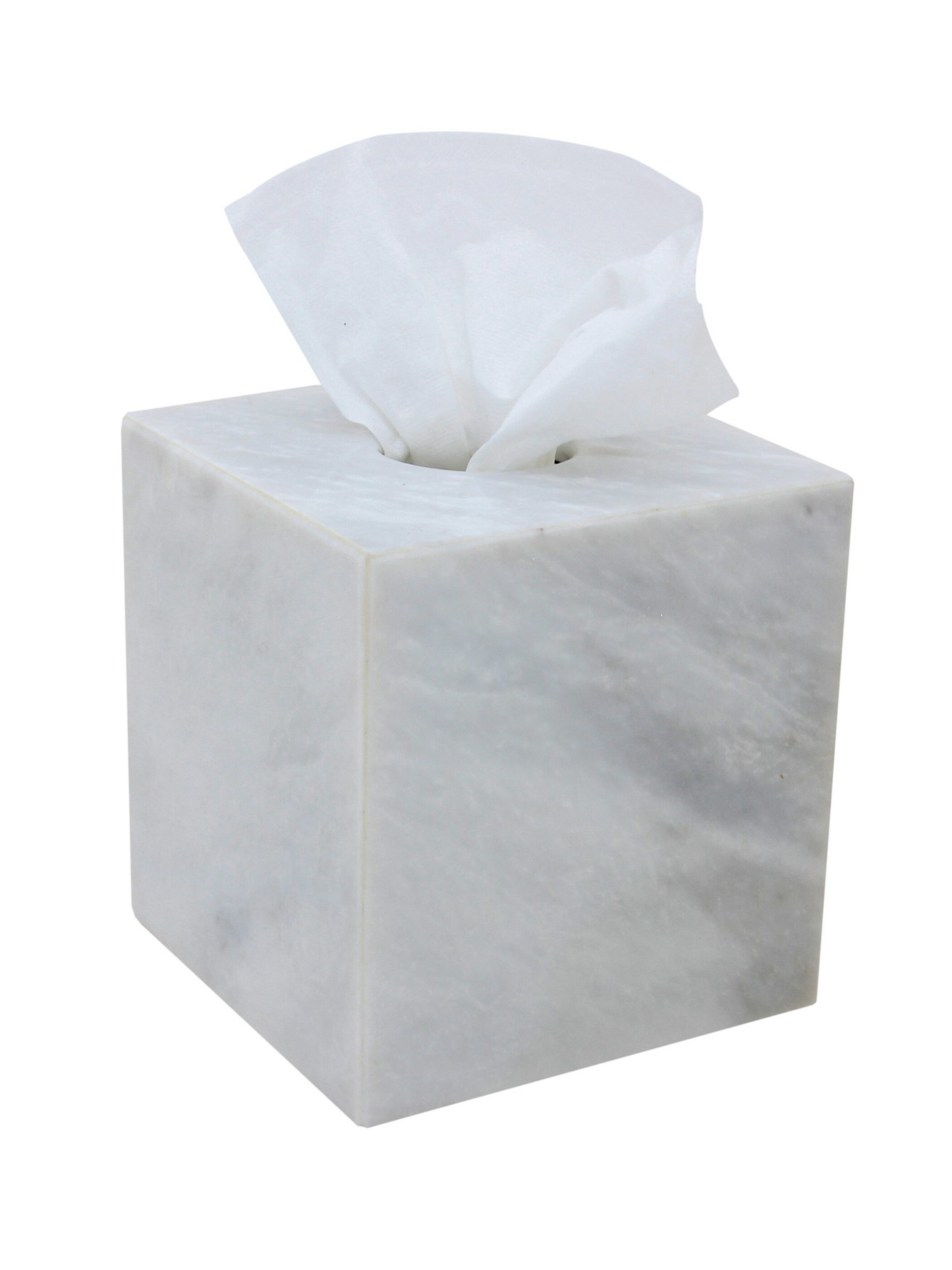 Stone Tissue Box - Pearl White