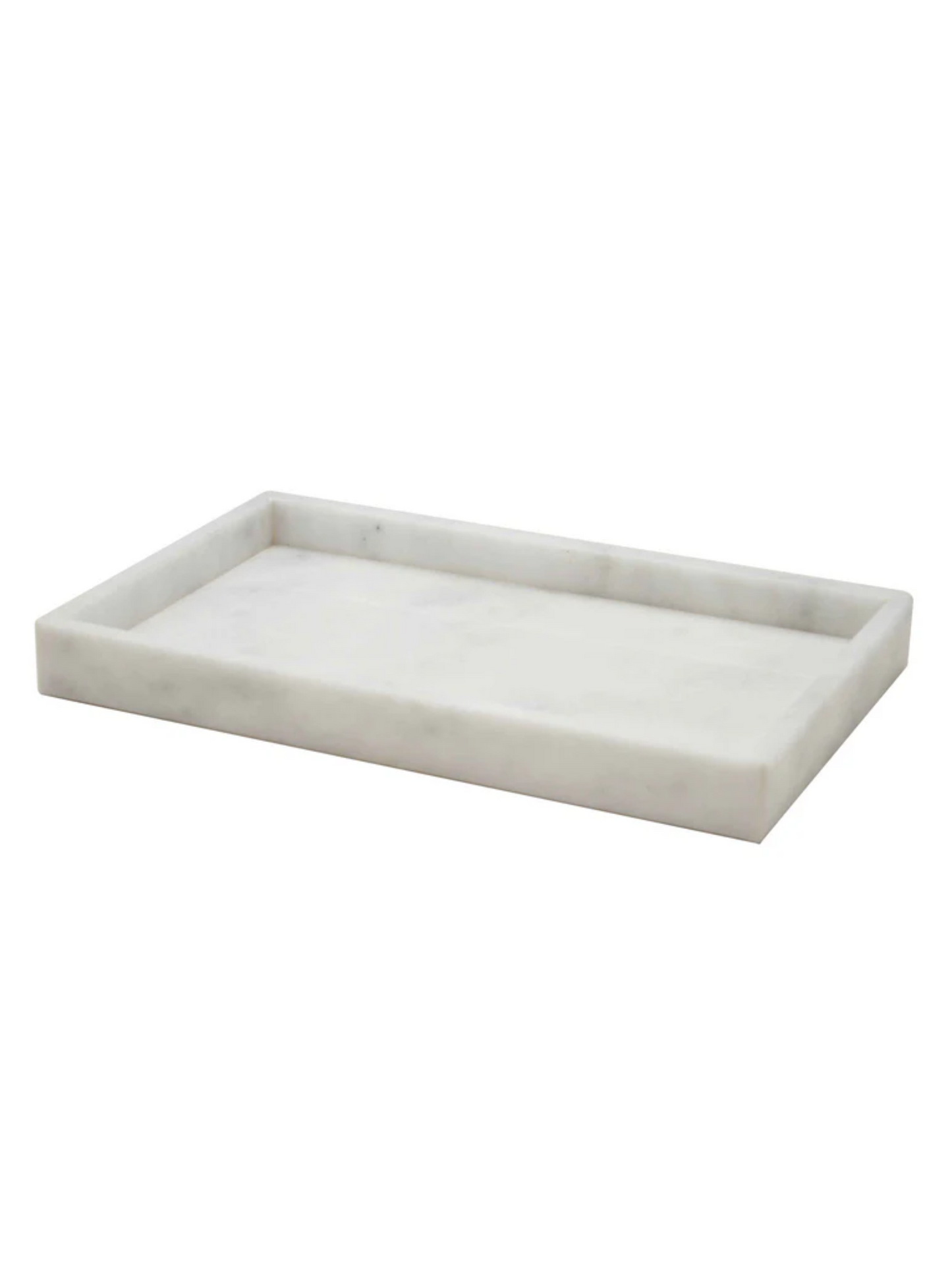 Small Stone Vanity Tray - Pearl White