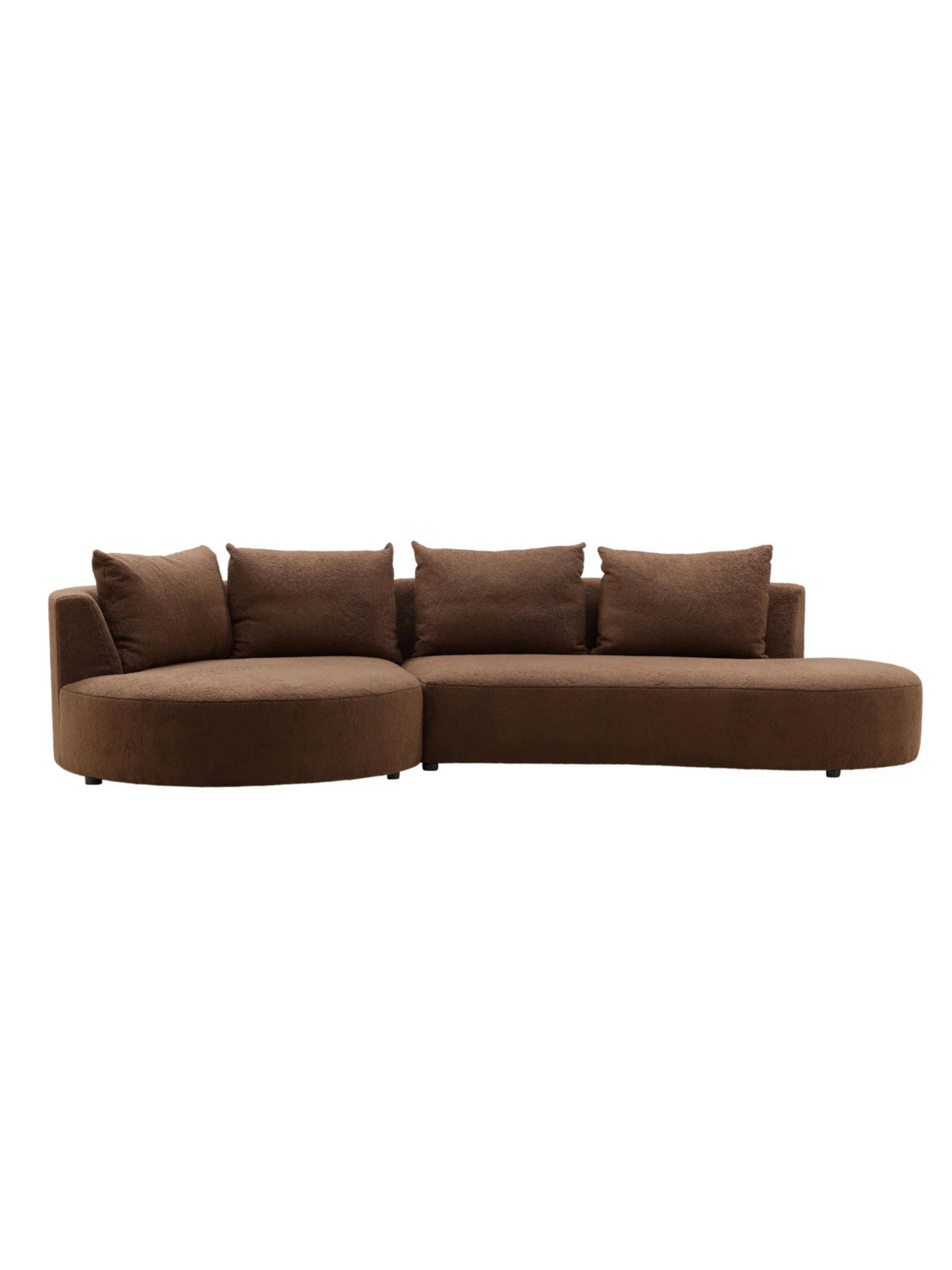 Curve Espresso Fabric Sectional