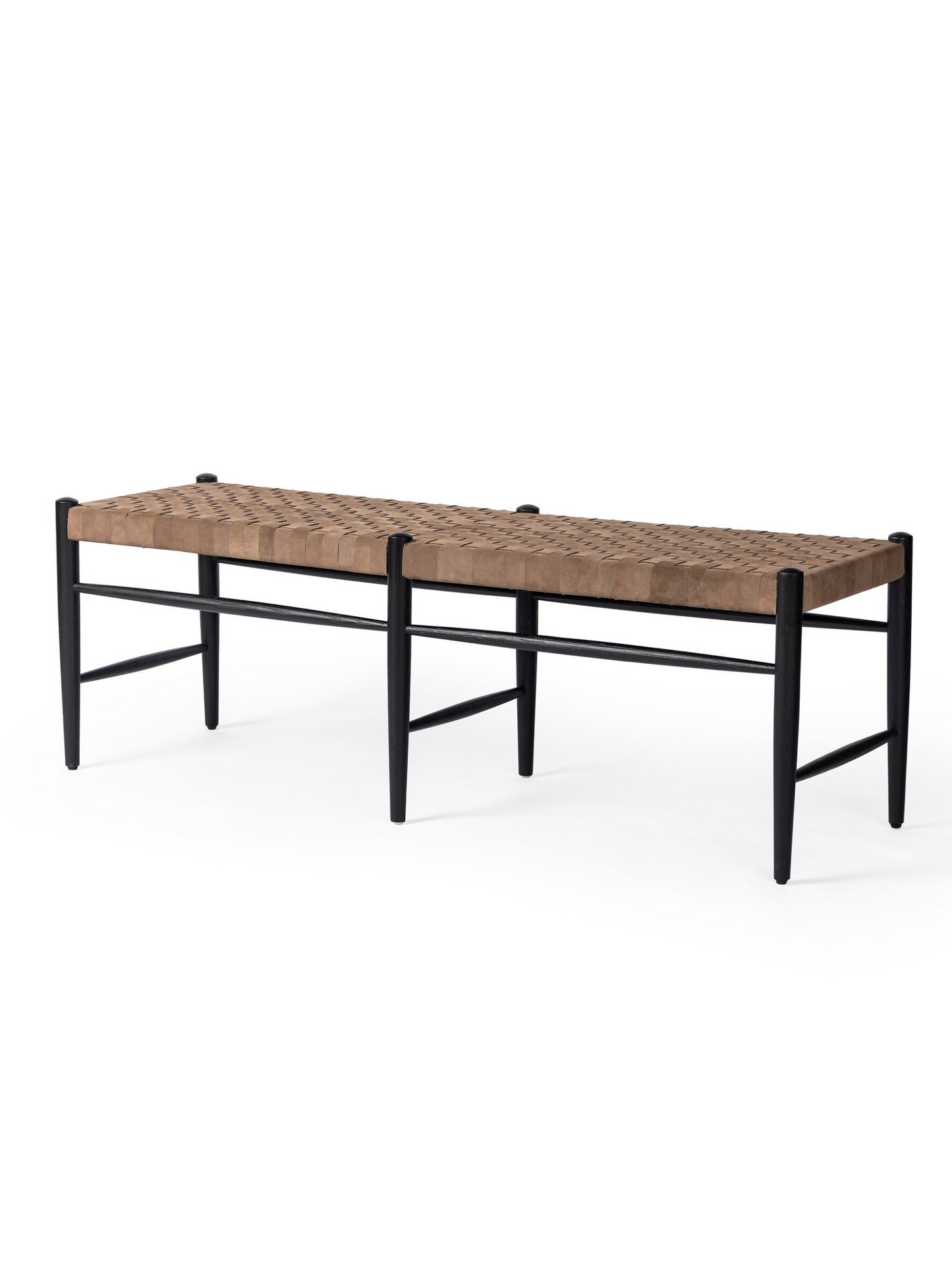 Suede 6-Legged Bench - Coffee