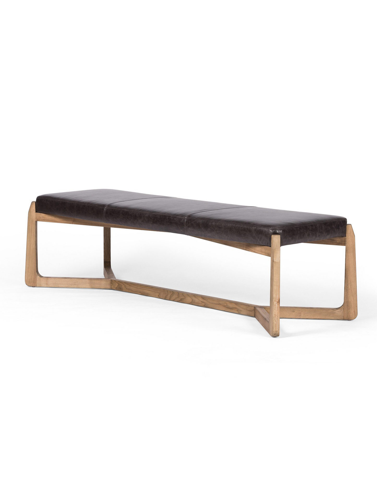 Leather & Ash Bench - Black