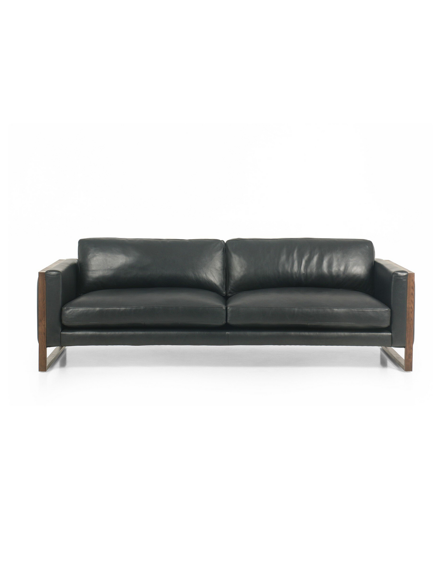 Leather Minimalist Sofa - Black