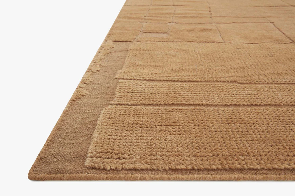 A close-up of the Abstract High Low Rug - 8'-6" x 11'-6", crafted from wool and cotton.